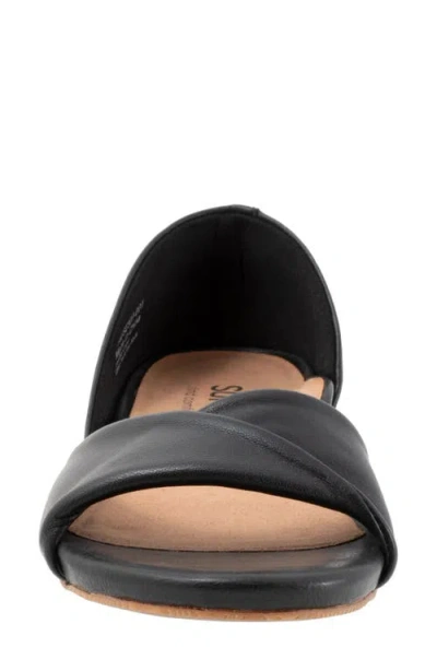 Softwalk Cypress Open Toe Flat In Black