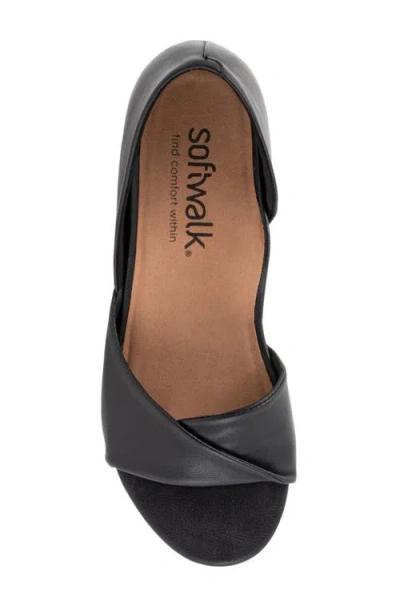 Softwalk Cypress Open Toe Flat In Black