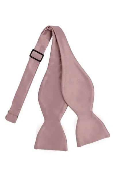 Construct Solid Satin Pre-tied Bow Tie In Pink