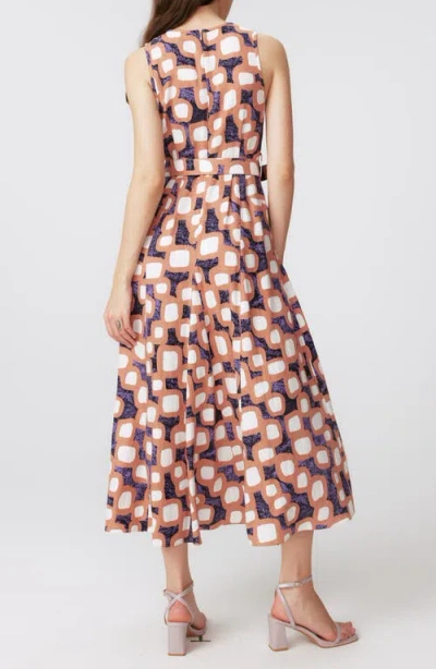 Diane Von Furstenberg Elliott Abstract Print Sleeveless Midi Dress In Multi