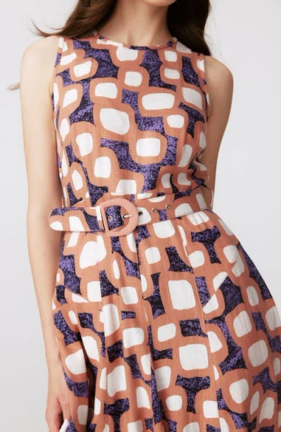 Diane Von Furstenberg Elliott Abstract Print Sleeveless Midi Dress In Multi