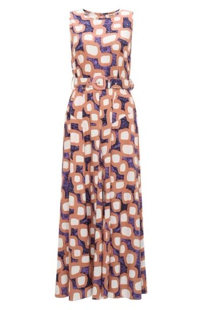 Diane Von Furstenberg Elliott Abstract Print Sleeveless Midi Dress In Multi