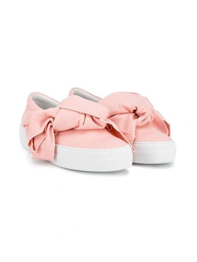 Shop Joshua Sanders Denim Bow Sneakers In Pink