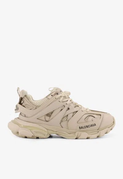 Balenciaga Track Faux-leather And Recycled-mesh Trainers In Neutral