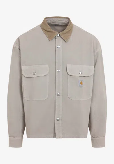Carhartt Wip Prescott Shirt Jacket In Cotton Canvas Beige In Sand