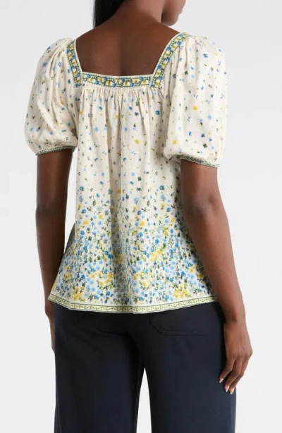 Max Studio Printed Square Neck Top