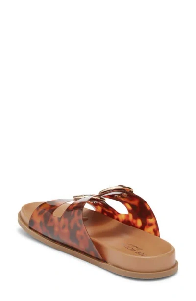 Top Moda Daniela Clear Double Strap Slide Sandal In Brown