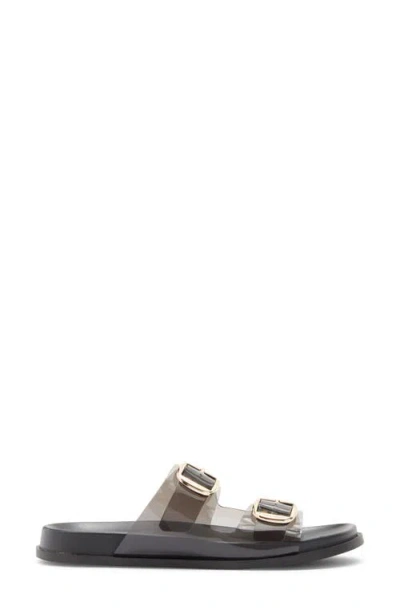 Top Moda Daniela Clear Double Strap Slide Sandal In Black
