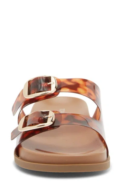 Top Moda Daniela Clear Double Strap Slide Sandal In Brown
