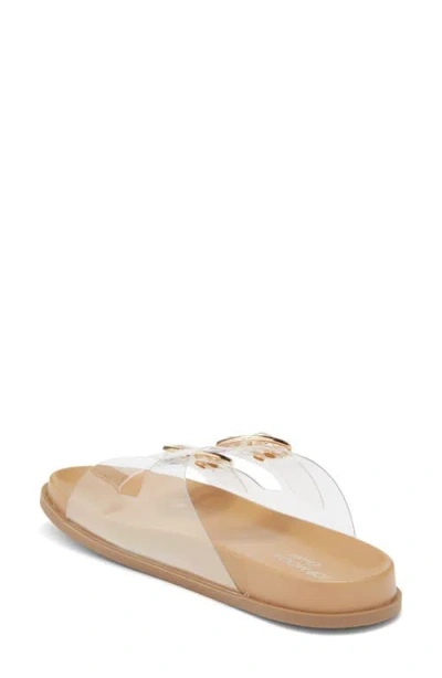 Top Moda Daniela Clear Double Strap Slide Sandal In Neutral
