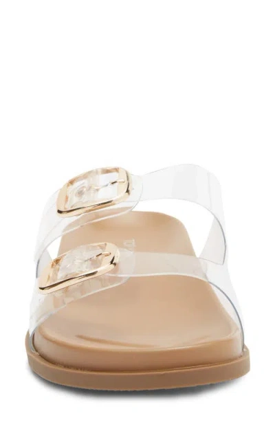 Top Moda Daniela Clear Double Strap Slide Sandal In Neutral