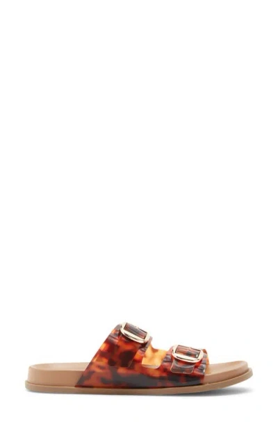 Top Moda Daniela Clear Double Strap Slide Sandal In Brown