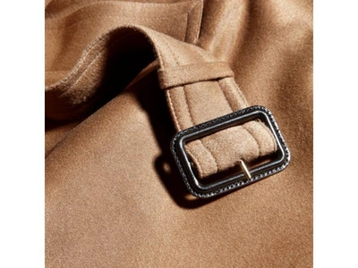 Shop Burberry Cashmere Wrap Trench Coat In Camel