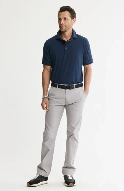 Jachs Performance Stripe Polo In Blue