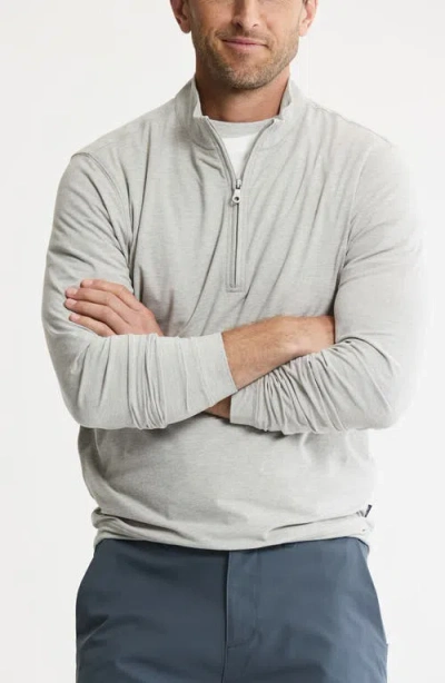 Jachs Performance Microstripe Quarter Zip Pullover In Gray