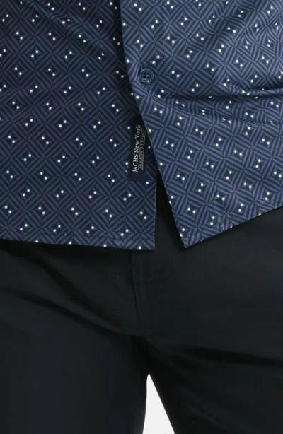 Jachs Performance Tech Button-up Shirt In Blue