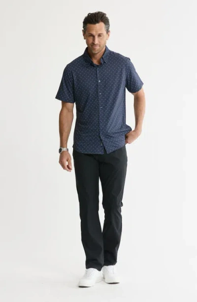 Jachs Performance Tech Button-up Shirt In Blue