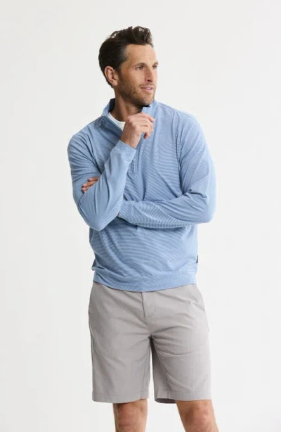 Jachs Performance Microstripe Quarter Zip Pullover In Blue