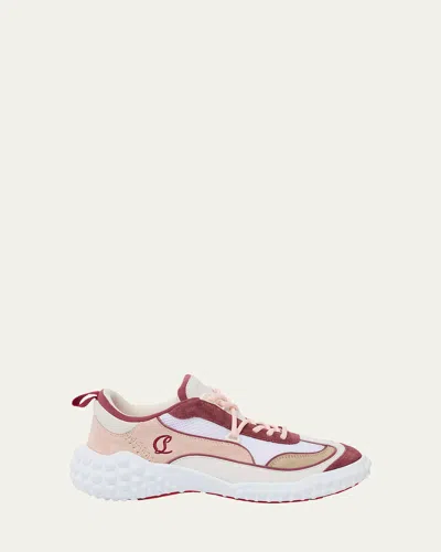Christian Louboutin Mara Flat Sneakers Rear Pull Tab Contrast Panels In Multi