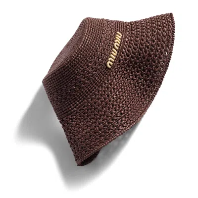 Miu Miu Raffia Hat In Brown