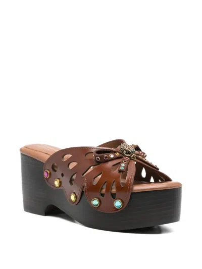 Kurt Geiger Bufferfly Embellished Sandals In Multi