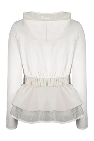 Herno Technical Fabric Hooded Jacket In Gray