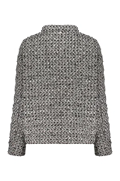 Herno Bouclé Knit Down Jacket In Gray