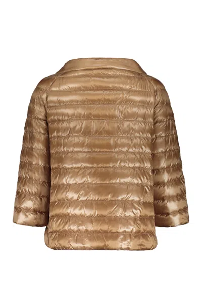 Herno Light Reversible Down Jacket In Brown