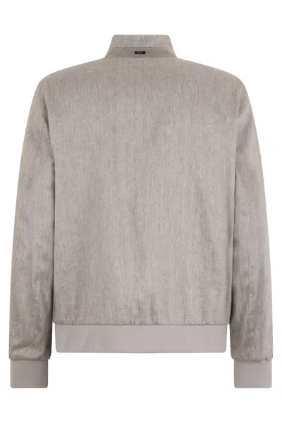 Herno Light Linen Jacket In Gray