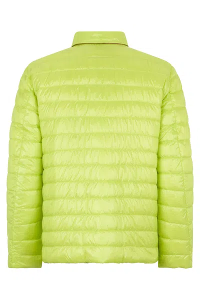 Herno Green Lime Padded Jacket With Quilted Pattern In Green
