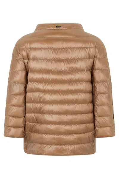 Herno Brown Winter Jacket With Versatile Design In Brown