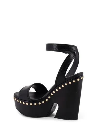 Givenchy Clog Platform Sandals In Leather With Studs Detail In Black