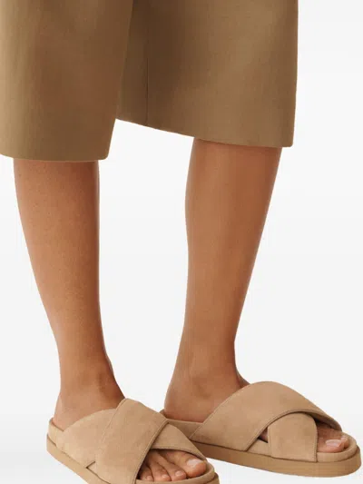 Fabiana Filippi Suede Leather Platform Sandals In Brown