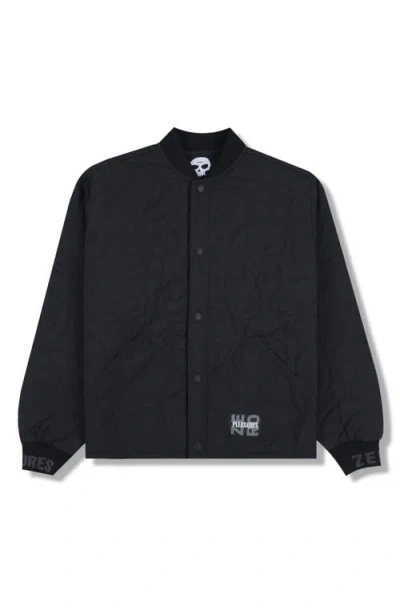 Pleasures Thomas Quilted Skull-pattern Jacket In Black