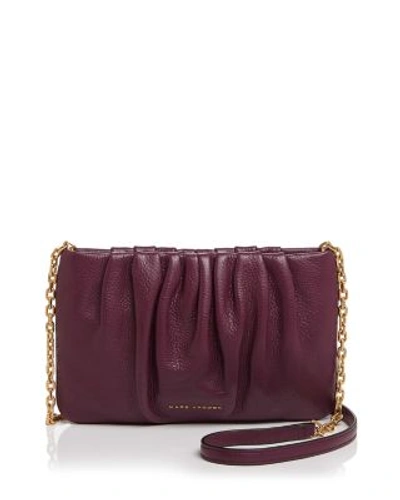 Shop Marc Jacobs Gathered Pouch With Chain Crossbody In Iris/gold