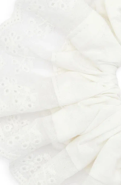 Tasha Oversize Eyelet Scrunchie In White