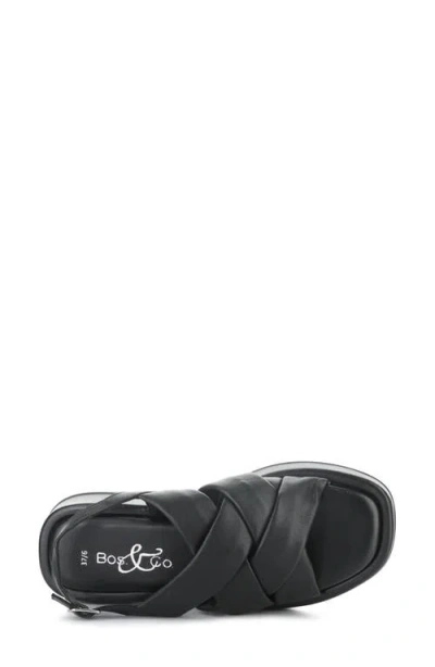 Bos. & Co. Brixin Slingback Platform Wedge Sandal In Black
