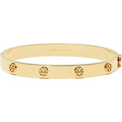 Tory Burch Miller Goldtone Stud Hinge Bracelet In Gold