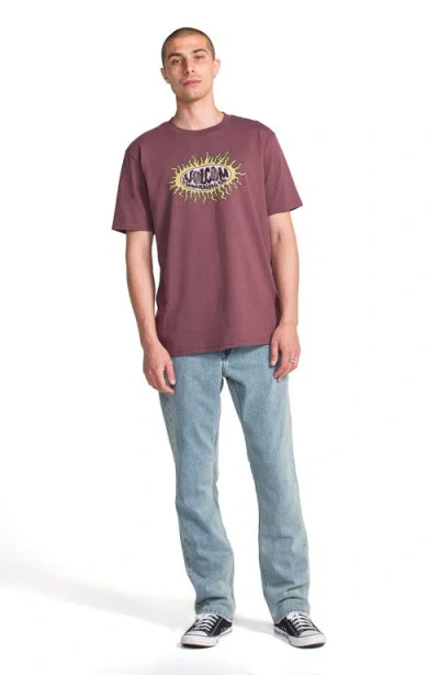 Volcom Live Wire Cotton Graphic T-shirt In Brown