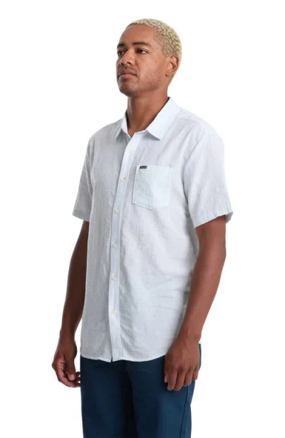 Volcom Bankstone Ii Short Sleeve Button-up Shirt In Blue