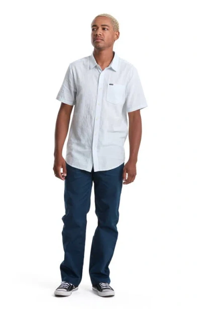 Volcom Bankstone Ii Short Sleeve Button-up Shirt In Blue