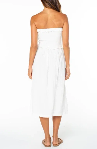 Roxy Avalon Strapless Midi Dress In White