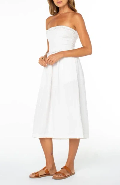 Roxy Avalon Strapless Midi Dress In White