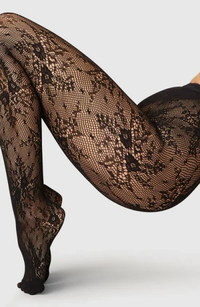 Swedish Stockings Rosa Lace Tights In Black