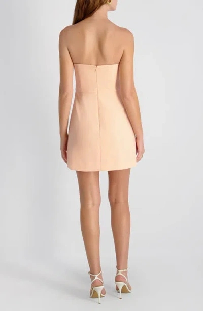 French Connection Whisper Strapless Slit Mini Dress In Neutral