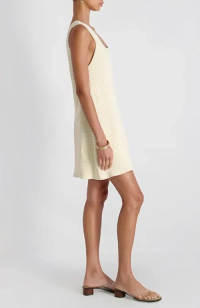 French Connection Mozart Mixed Stitch Sleeveless Minidress In Neutral