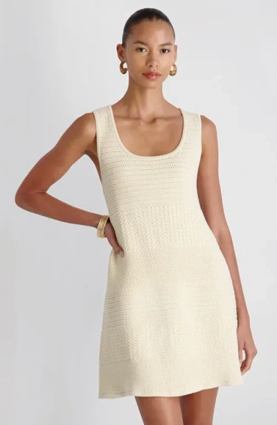 French Connection Mozart Mixed Stitch Sleeveless Minidress In Neutral