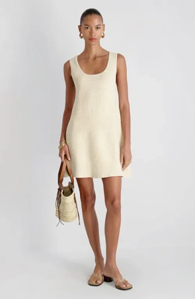 French Connection Mozart Mixed Stitch Sleeveless Minidress In Neutral
