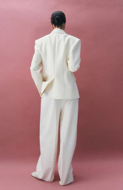 Mango Fitted Double Breasted Blazer In Neutral