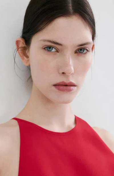 Mango Open Back Halter Neck Jumpsuit In Red